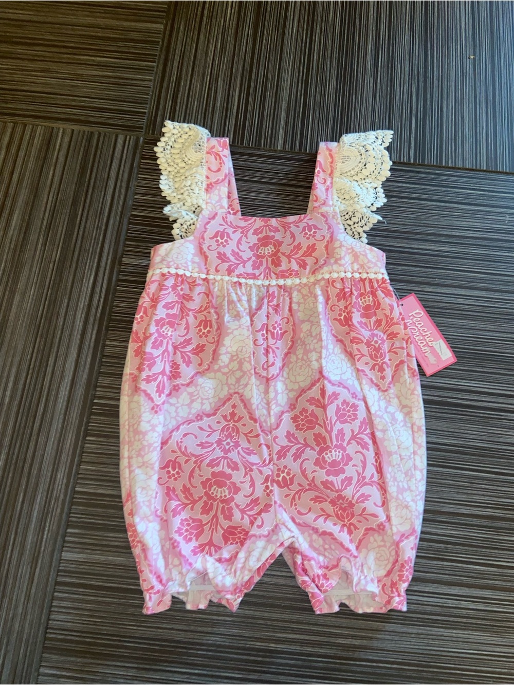 Peaches & Cream boutique romper bubble pink size 24 months